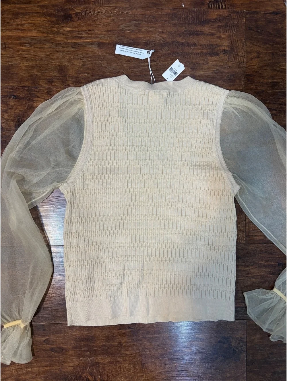 Maeve by Anthropologie NWT Sheer Sleeve Sweater Sz X Large